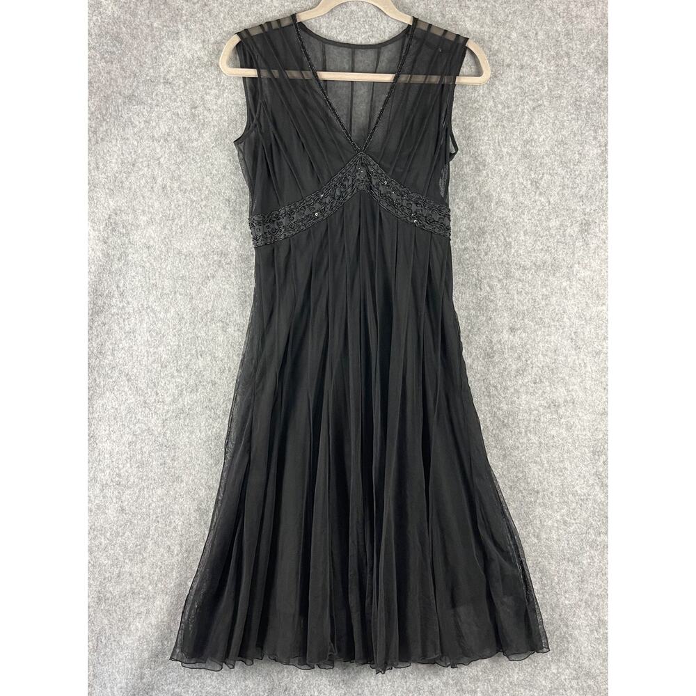 Vintage Y2K ECI Dress Womens 4 Black Mesh Sheer Whimsigoth Fairy Goth‎ Witchy